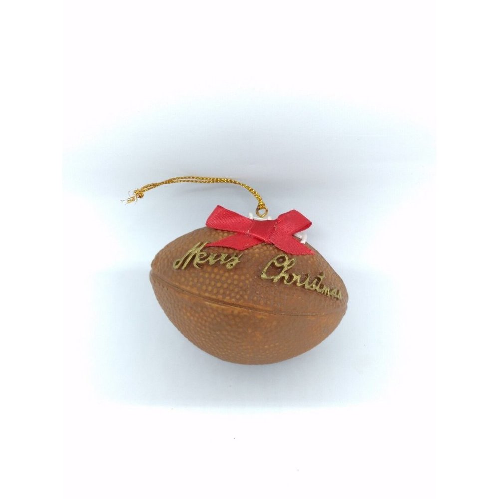 Vintage American Football titled  Merry Christmas Hanging Ornament